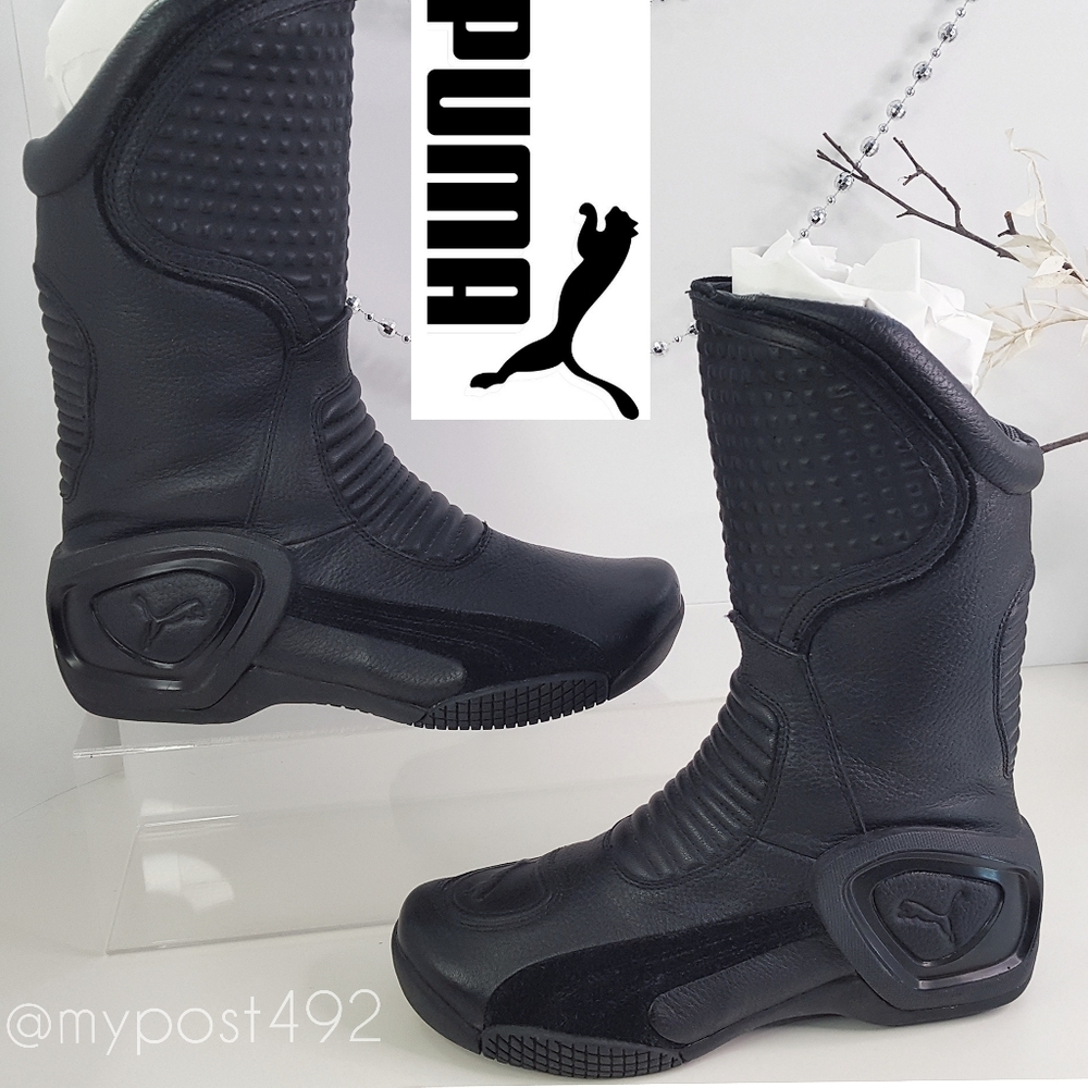 Vintage Puma 1000🦋Black Moto Rider Biker Boots